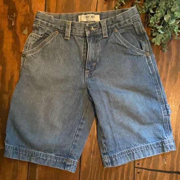 Cherokee boy’s size 8 denim carpenter shorts - Picture 1 of 5